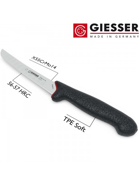 Нож обвалочный профессиональный, 15 см, для обвалки и разделки мяса, лезвие с желобками, ручка PrimeLine, Giesser. (12260 wwl 15)