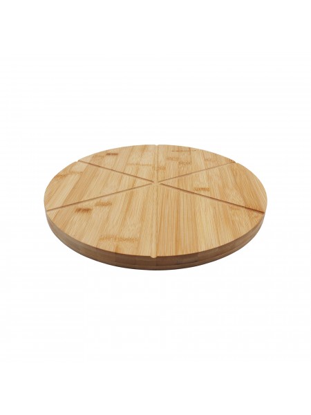 Сервировочная доска для пиццы с разметкой, бамбук, D-33, толщина 2 cм, Катунь. (15-006792)