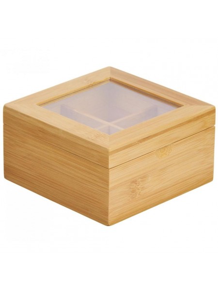 Коробка для чайных пакетиков, 14х14х7,5 см, бамбук, Катунь. (15-015885)