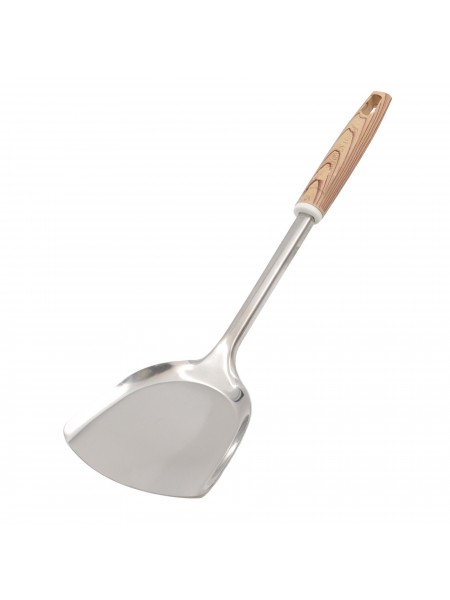 Лопатка поварская, нержавеющая сталь, рабочая поверхность 8,5х8,5 см, общая L 33,5 см, ручка пластик, Astell. (15-017348)