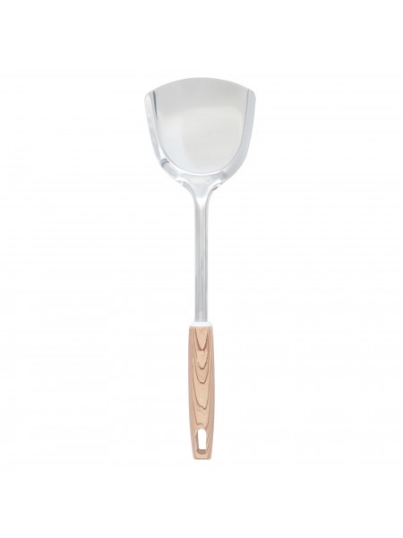 Лопатка поварская, нержавеющая сталь, рабочая поверхность 8,5х8,5 см, общая L 33,5 см, ручка пластик, Astell. (15-017348)