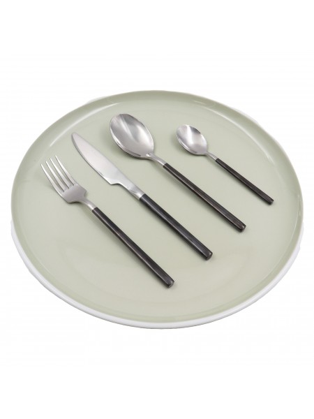 Набор столовых приборов из нержавеющей стали, Моник Блэк, 24 предмета, Катунь. (15-034monikblack)