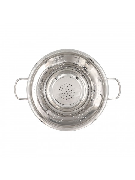 Дуршлаг кухонный c 2 ручками на подставке, D-28 см, H-15,5см, нержавеющая сталь, WAS. (1510280)