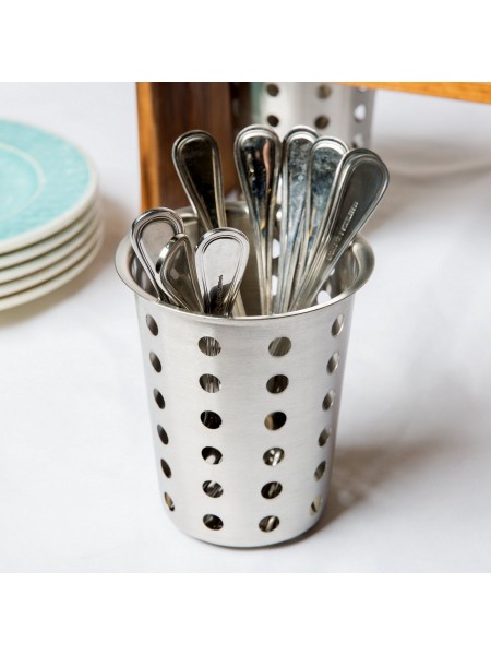 Стакан для столовых приборов, D-10 см, H-13,5 см, нерж.сталь, WAS. (1595100)