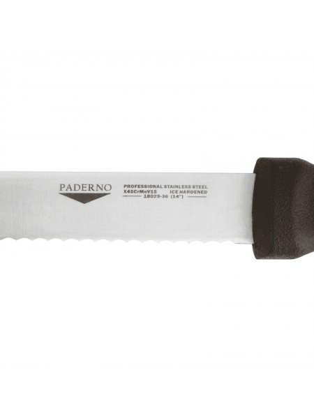 Нож кондитерский профессиональный, с волнистым лезвием, 25 см, ручка пластик, Paderno. (18029-25)