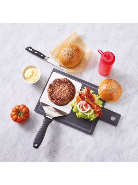 Лопатка для гамбургеров, металлическая, рабочая поверхность 13,5х13,5 см, общая L-32 см, пластиковая ручка, Paderno. (18512-15)