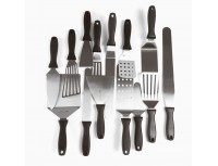 Лопатка поварская, нержавеющая сталь, рабочая поверхность 22х3,4 см, с пластиковой ручкой, Paderno. (18518-22)