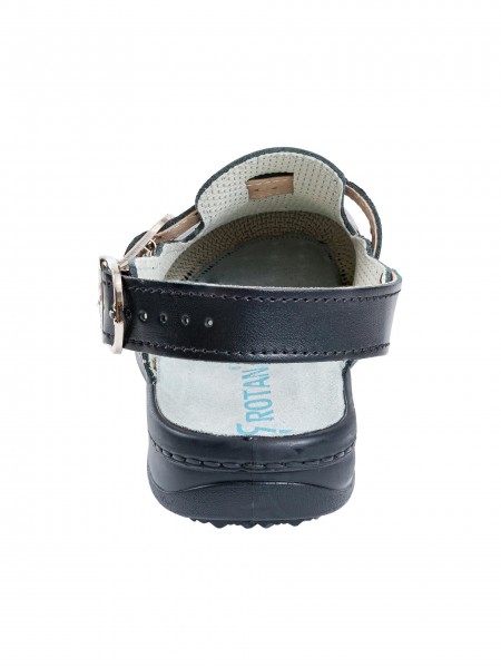 Сабо унисекс с перфорацией, верх натуральная кожа, черные, размер 38, Rotan. (1862-38)