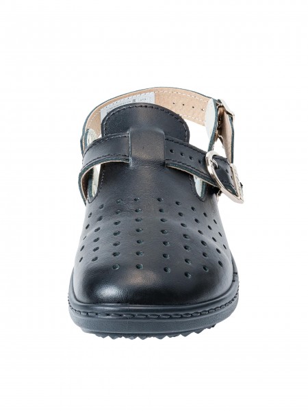 Сабо унисекс с перфорацией, верх натуральная кожа, черные, размер 41, Rotan. (1862-41)