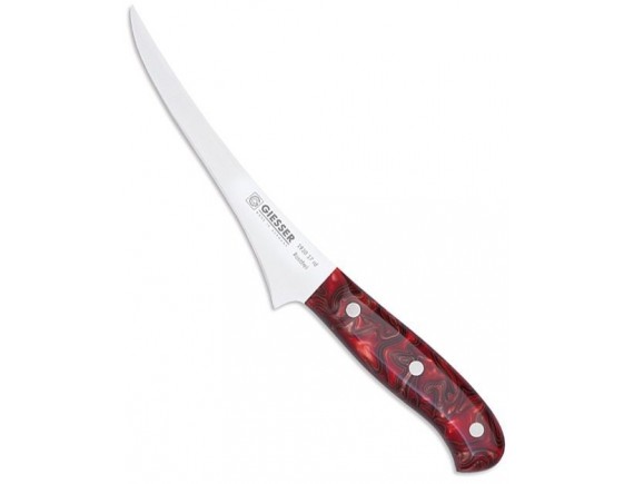 Нож филейный профессиональный PremiumCut, 17 см, ручка Red Diamond, Giesser. (1910 s 17 rd)