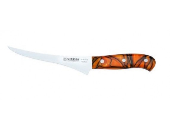 Нож филейный профессиональный PremiumCut, 17 см, ручка Spicy Orange, Giesser. (1910 s 17 so)