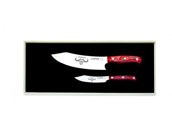 Поварской набор ножей для мяса PremiumCut, из 2 позиций, ручка Red Diamond, Giesser. (1988 2 rd)