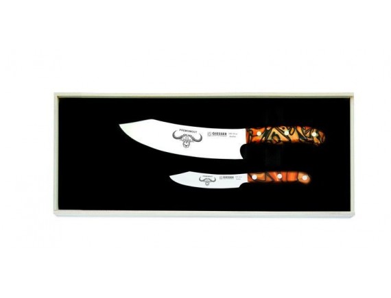 Поварской набор ножей для мяса PremiumCut, из 2 позиций, ручка Spicy Orange, Giesser. (1988 2 so)