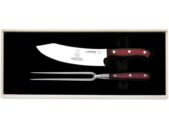 Поварской набор для барбекю PremiumCut, из 2 позиций, шеф нож 20 см и вилка, ручка Rocking Chef, Giesser. (1997 2 rc)