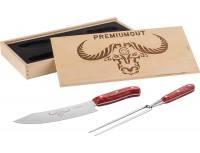 Поварской набор для барбекю PremiumCut, из 2 позиций, шеф нож 20 см и вилка, ручка Red Diamond, Giesser. (1997 2 rd)