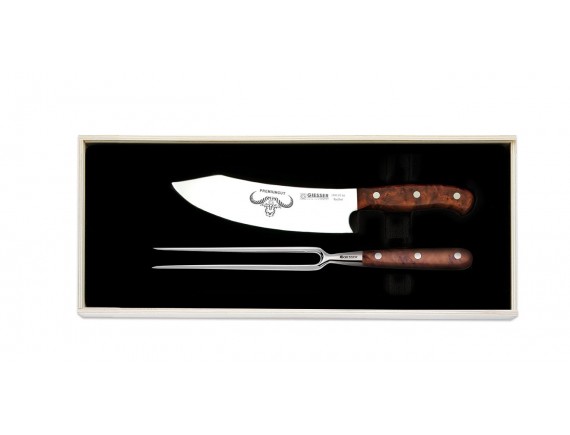 Поварской набор для барбекю PremiumCut, из 2 позиций, шеф нож 20 см и вилка, ручка Tree of Life, Giesser. (1997 2 tol)