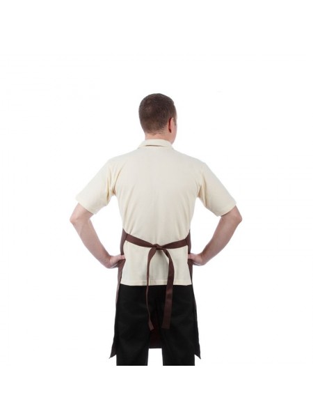 Фартук поварской коричневый, 90х67 см, 65% полиэстер, 35% хлопок. (20-405)