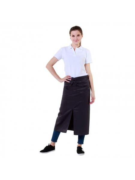 Фартук официанта длинный серый, 80х110 см, 65% полиэстер, 35% хлопок. (20-504)