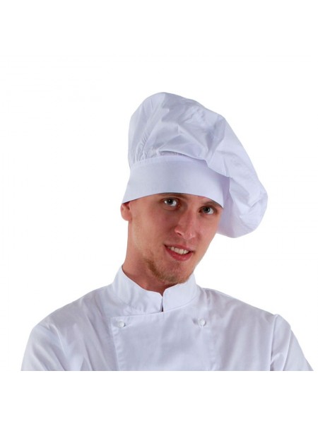 Колпак поварской белый, 65% полиэстер, 35% хлопок. (20-904)