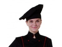 Колпак поварской черный, 45% полиэстер, 55% хлопок. (20-907)