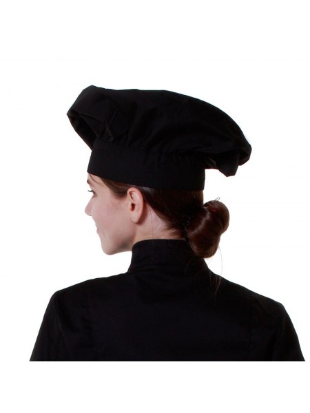 Колпак поварской черный, 45% полиэстер, 55% хлопок. (20-907)