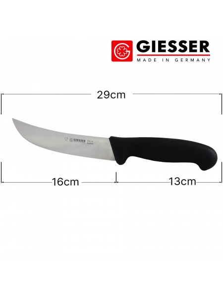 Нож для разделки мяса профессиональный, 16 см, ручка TPE черная, Giesser. (2015 16)