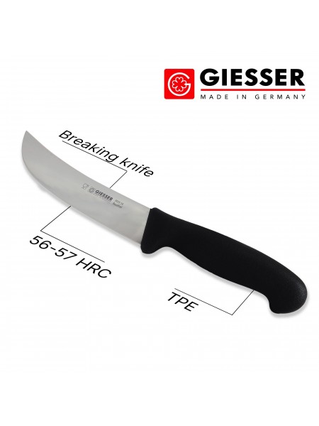 Нож для разделки мяса профессиональный, 16 см, ручка TPE черная, Giesser. (2015 16)