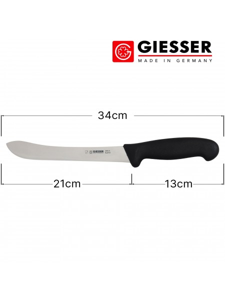 Нож профессиональный разделочный, шкуросъемный, 21 см, ручка TPE черная, Giesser. (2105 21)