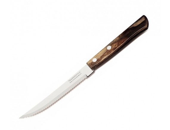 Нож для стейка, ручка дерево, коричневая, Tramontina. (21100/495)