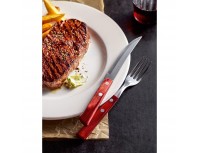 Вилка для стейка, ручка полимерная древесина, красная, Polywood, Tramontina. (21102-470)