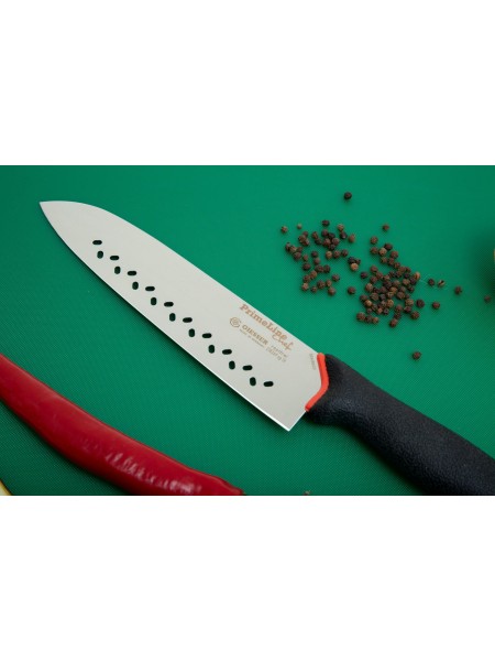 Нож поварской профессиональный восточный, сантоку, 19 см, с перфорацией, ручка PrimeLine, Giesser. (218269 sp 19)