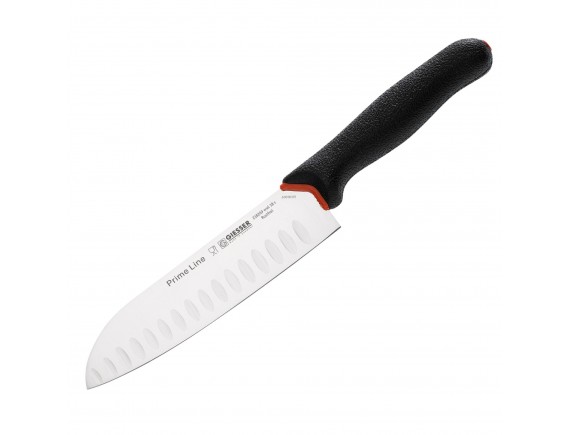 Нож поварской профессиональный восточный, сантоку, 18 см, лезвие с желобками, ручка PrimeLine, Giesser. (218269 wwl 18)