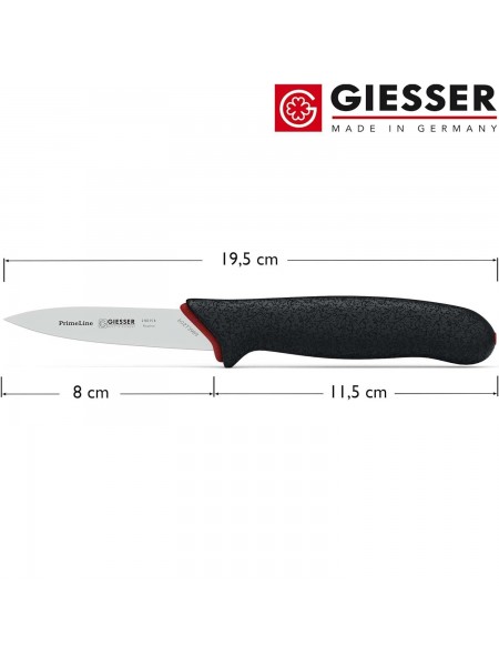 Нож кухонный профессиональный, 8 см, для чистки и фигурной нарезки овощей и фруктов, ручка PrimeLine, Giesser. (218315 8)