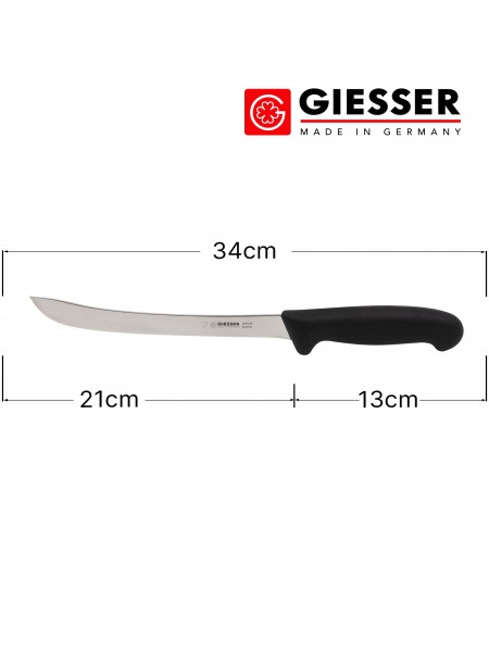 Нож филейный профессиональный 21 см, для разделки рыбы, ручка TPE, Giesser. (2275 21)