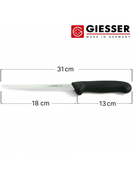 Нож филейный профессиональный 18 см, для разделки рыбы, ручка TPE, Giesser. (2285 18)