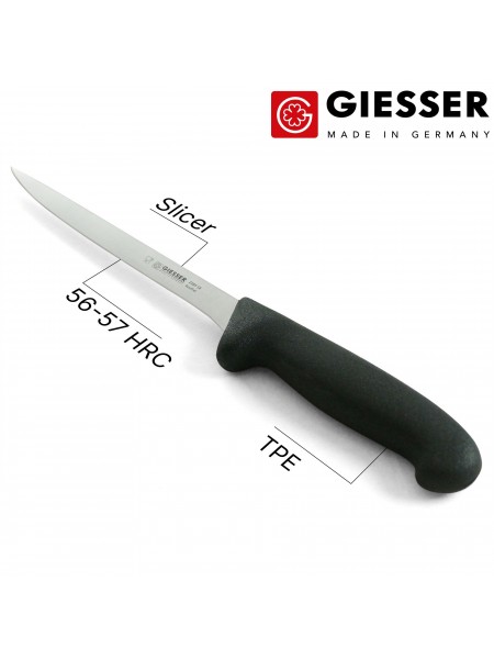 Нож филейный профессиональный 18 см, для разделки рыбы, ручка TPE, Giesser. (2285 18)