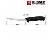 Нож обвалочный профессиональный 15 см, средняя жесткость, для обвалки и разделки мяса, ручка синяя TPE, Giesser. (2505 15 r)