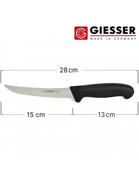 Нож обвалочный профессиональный 15 см, гибкий, для обвалки и разделки мяса, ручка TPE, Giesser. (2615 15)