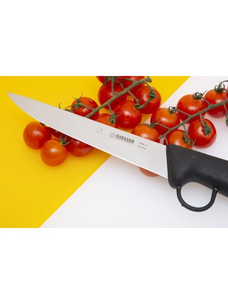 Нож жиловочный профессиональный для отделения жил от мяса, 16 см, со стопором, ручка TPE Bodyguard, Giesser. (3008 16)