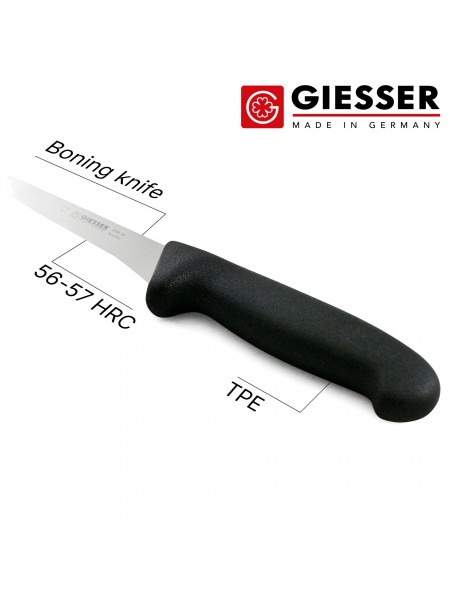 Нож обвалочный профессиональный 10 см, для обвалки и разделки мяса, ручка TPE, Giesser. (3105 10)