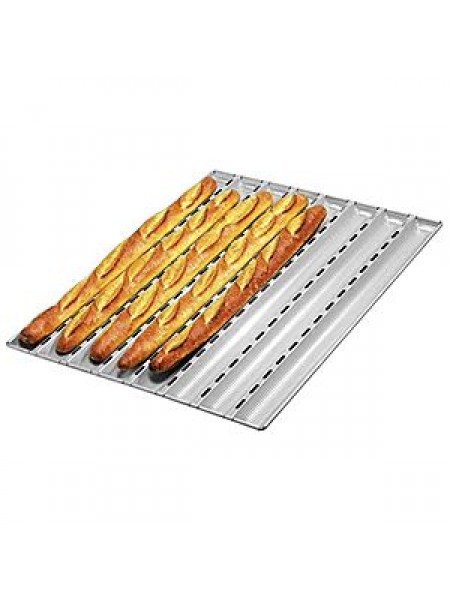 Противень для запекания багетов, 60х43 см, 8 волн, алюминий, Matfer. (311138)