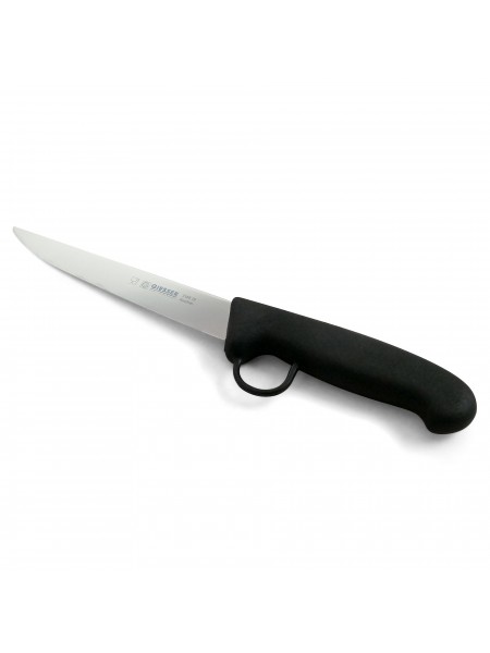 Нож обвалочный профессиональный 16 см, для обвалки и разделки мяса, со стопором, ручка TPE Bodyguard, Giesser. (3168 16)