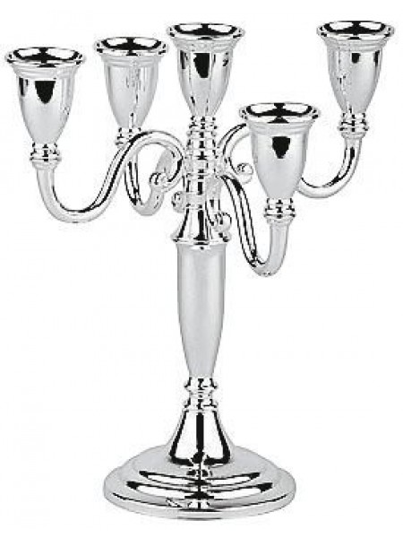 Подсвечник на стол пятирожковый, сервировочный, посеребренный, 24 см, Paderno. (32931-05)