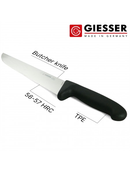Нож обвалочный профессиональный 21 см, для обвалки и разделки мяса, ручка TPE, Giesser. (4005 21)