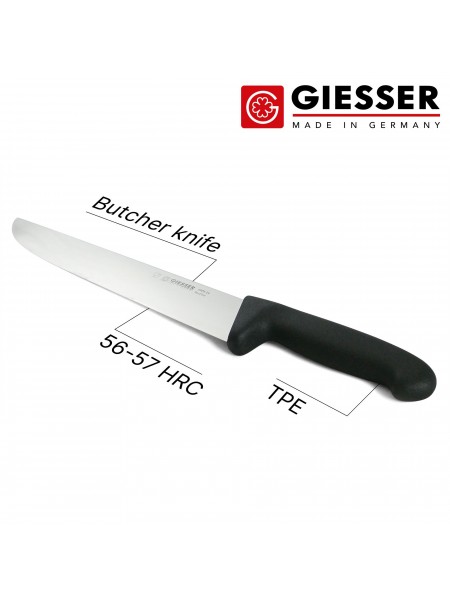 Нож обвалочный профессиональный 24 см, для обвалки и разделки мяса, ручка TPE, Giesser. (4005 24)