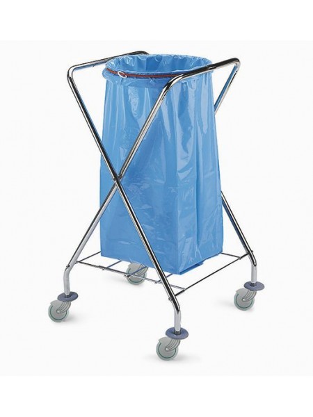 Тележка Dust, хромированная складная для мусорного мешка, круглая (4021)