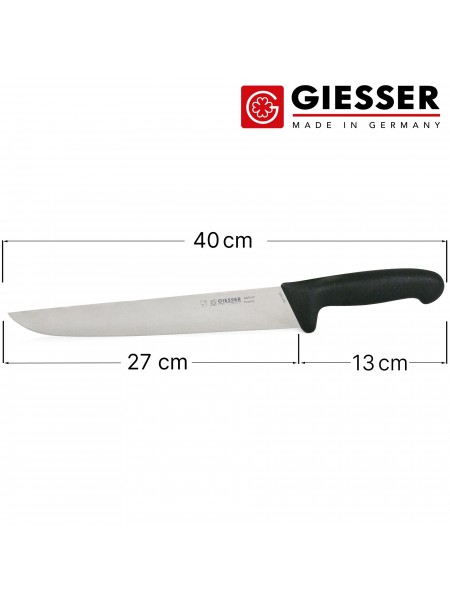 Нож разделочный профессиональный 27 см, для обвалки и разделки мяса, ручка TPE, Giesser. (4025 27)
