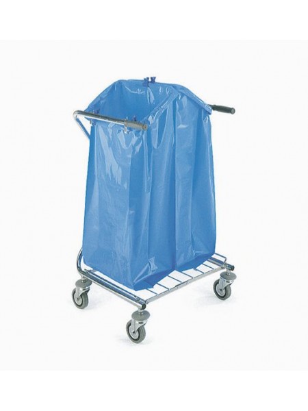 Тележка Dust, двойная с ручками, хромированная для 2х 120 л мешков (4070)