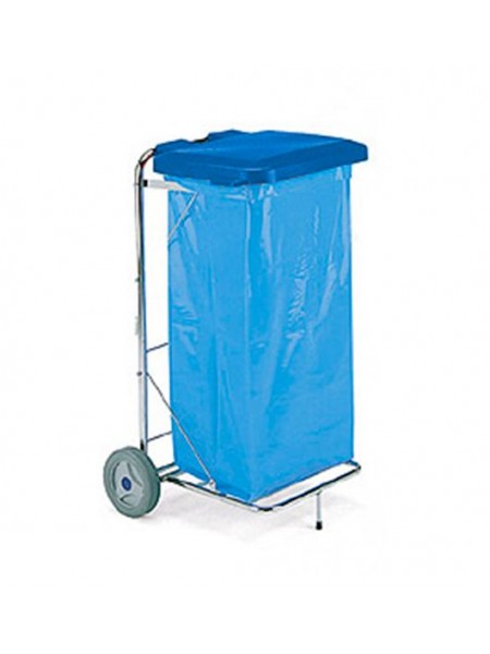 Тележка Techno 61 с крышкой, хромир для мусорного мешка, использование вне помещения (4110)