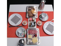 Блюдо металлическое с пластиковой крышкой, 25х19х7см, Paderno. (41422-25)